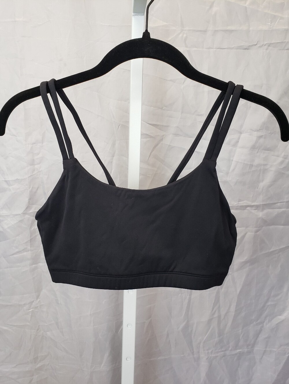 Quince Power-Up Long Line Strappy Sports Bra Black Size Medium